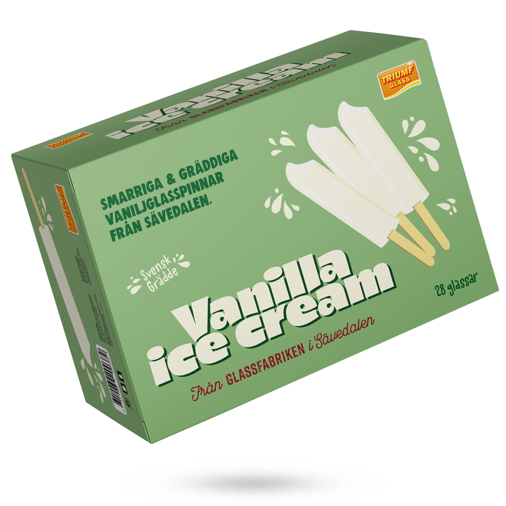 Triumf Glass Vanilla Ice Cream 28 glasspinnar